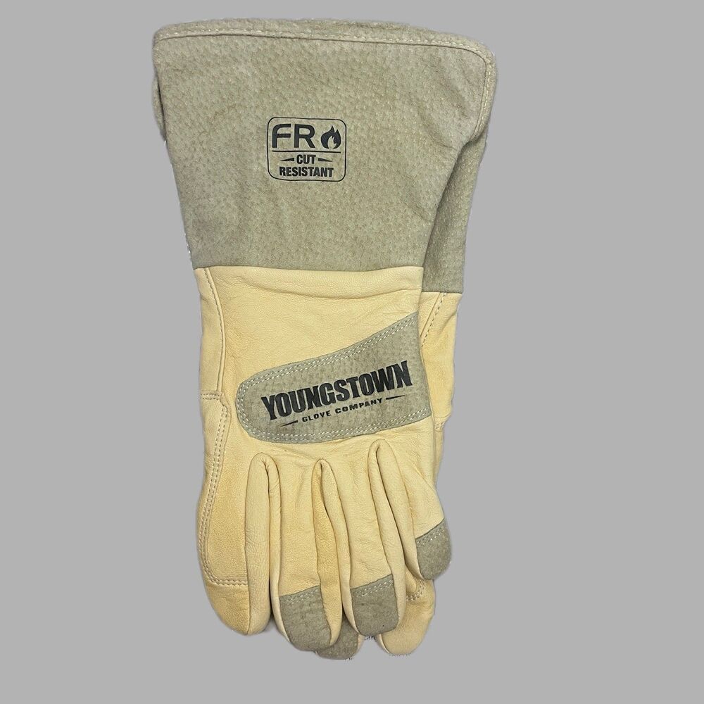 Youngstown Glove Company FR Leather Utility Wide Cuff Kevlar Lined Sz L
